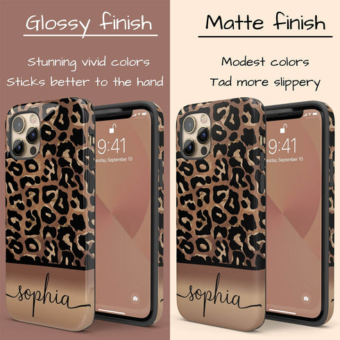 Wild Metallic Leopard Custom Name iPhone Case - Gold